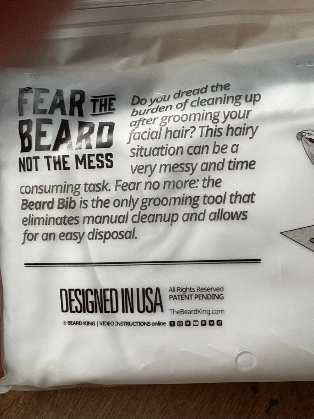 Beard Bib -Hair Clippings Catcher From SHARK TANK Sealed! NWT